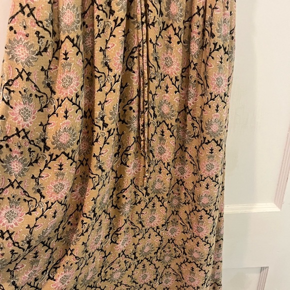 Lucky Brand Boho Floral Sleeveless Maxi Dress in Tan and Pink Size XS - Picture 7 of 8